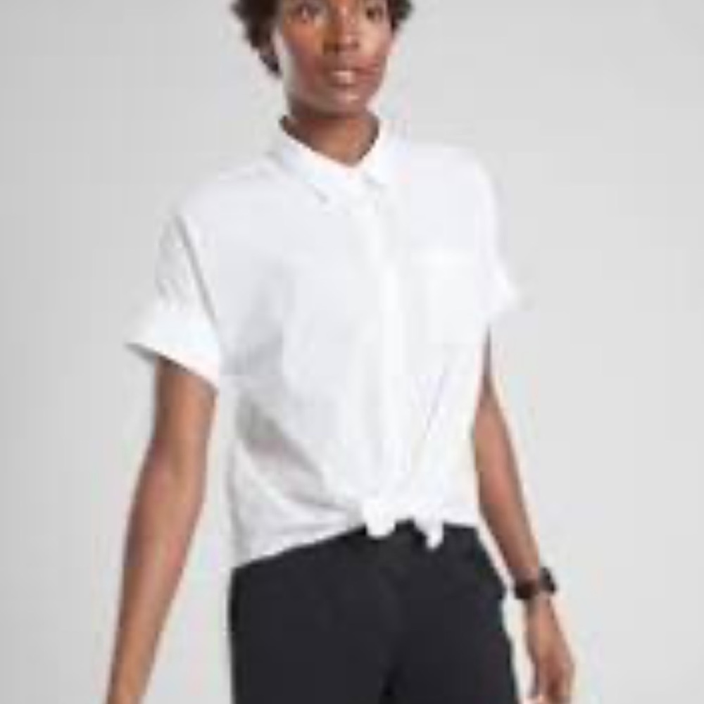 ATHLETA INVERNESS BUTTON DOWN MEDIUM TIE FRONT